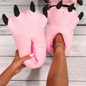 Pink dinosaur slippers!!